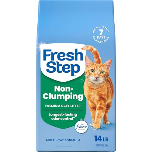 Fresh Step Non-Clumping Premium Cat Litter with Febreze Freshness, Scented, Multi, 224 Ounce (Package May Vary)