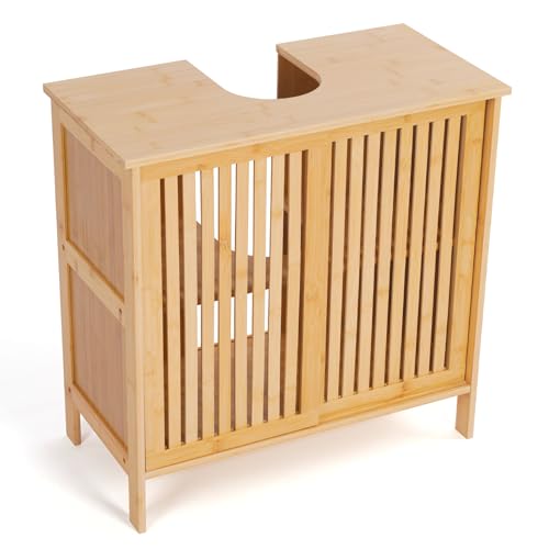 MY FAT GORILLA Waschbeckenunterschrank Bambus - Badezimmermöbel - 60 x 30 x 60 cm - Badezimmer...