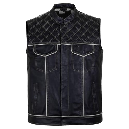 Image of .Men's Biker Rider Motorcycle club Motorbike stylish Genuine leather sleeveless vest