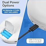 Gueray CD Player Portable CD Players with Headphones LCD Display Anti-Skip Protection HiFi Classic CD Music Player Memory Personal CD Player for Car Home(White) - Image 6