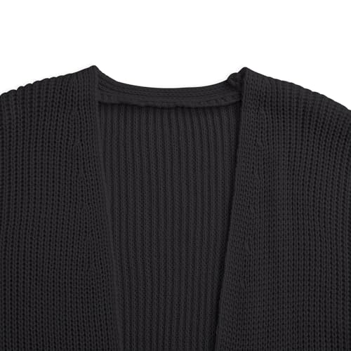 Girls Cardigan Long Sleeve Cardigans Oversized Open Front Lantern Sleeve Knit Sweater with Pockets for Kids4