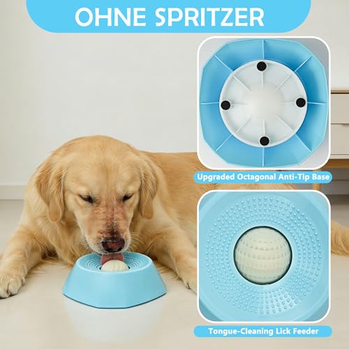 GEVECORI Verbessert Schleckball Hund, Leckspielzeug für Hunde, Llick Bowl Hund Mit Antirutschmatte Leckball für Langsames Fressen für Große, Mittlere, Kleine Rassen - Neue Größere Version