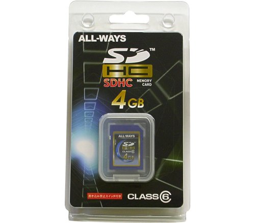 Amazon | ALL-WAYS SD/SDHCカード4GB 容量4GBスピードクラス6(SD 2.0