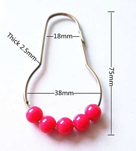 Yueton B010SHE4FG 12Pcs Colorful Acrylic Plastic Beads Rolling Ball Shower Curtain Hooks thumb #5