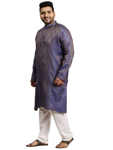 Image of SOJANYA (Since 1958 Men's Jacquard Silk Printed Kurta & Pyjama Set