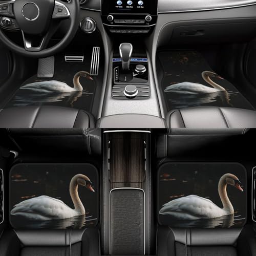 Tapis de sol de voiture toutes saisons universels avec talonnette blanche (lot de 4)