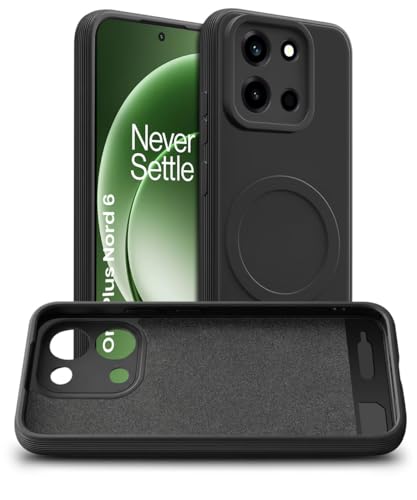 Image of WOW IMAGINE Back Case Cover for 1+ OnePlus Nord 6 5G | Soft Matte Silicone Case| Slim Fit & Shockproof | Camera Protection Bumper Cover (Black)