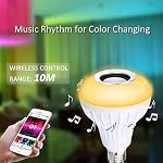 LED Ampoule avec haut-parleur Bluetooth intégré, sans fil 12W LED RGB Ampoule audio de modification de couleur de musique intelligente 24 Télécommande des clés (1 Boîte)