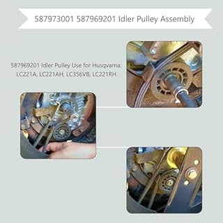 587973001 587969201 Idler Pulley Assembly Compatible With Husqvarna Craftsman Walk-Behind Lawn Mowers, for Lawn Mower Decks Idler Pulley HU725AWD/BBC, HU725AWDHQ, LC221RH Replaces Previous 581904001
