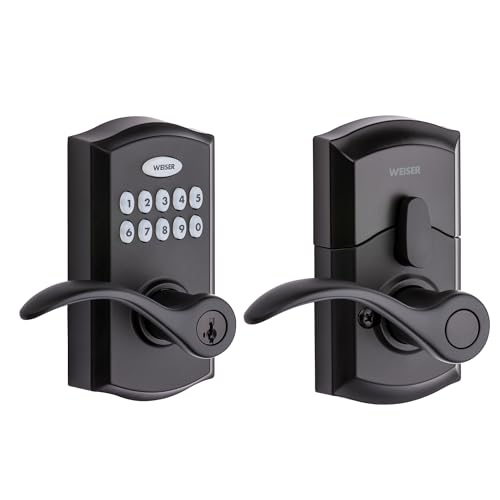 Weiser - Weiser Smartcode 10 Matte Black Keyless Entry Door Lock with Handle/Deadbolt Lock, Keypad Door Lock with Auto Lock, Up to 30 User Codes, Commercial Electronic Door Handles/Door Locks for Entry Door