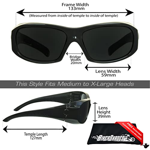 Image of proSPORT Wrap Around Reading Sunglasses Full Lens Magnification Black Smoke Lens UV400 Sun Readers for Men Women Outdoor Use