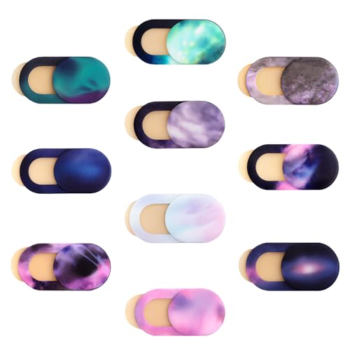 Camera Cover Slide (10-Pack) Ultra-Thin Colorful Privacy Webcam Stickers for MacBook iPad Laptop & Tablet 0.7mm Slim Protector