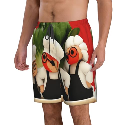 A Man Made of Dough Men's Beach Pants-Quick-Dry & Comfortable Mens Beach Shorts for Men, Perfect for Surfing and Everyday Wear White2