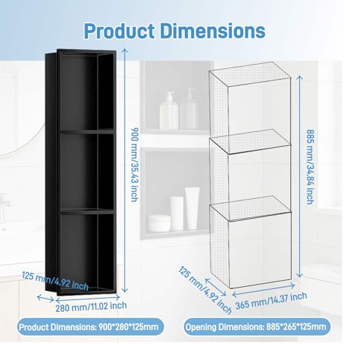 Étagère de rangement murale pour douche facile à installer