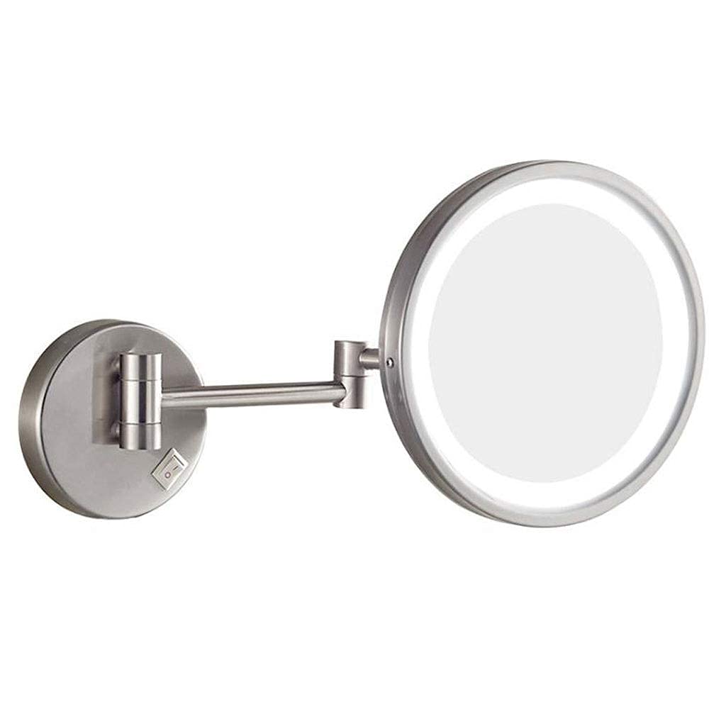 Espejo de tocador, Espejo de Maquillaje Espejo de tocador con iluminación LED Montaje en Pared Espejo cosmético con Aumento 3X Extensible de una Cara para Espejo cosmético de baño