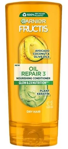 Garnier Fructis Oil Repair 3 Conditioner, 200 ml (PACK OF 2), Nourishing Conditioner, Glow & 2x Nutrition, For Dry Hair, With Avocado, Coconut And Olive Oils