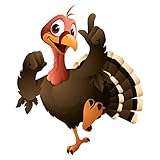 Happy Thanksgiving Turkey Jumping for Joy Wall or Window Decor Decal 12