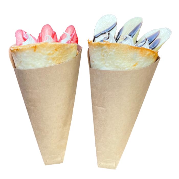 Amazon｜クレープ三角袋 茶無地 ミシン目入 (100)｜包装用品