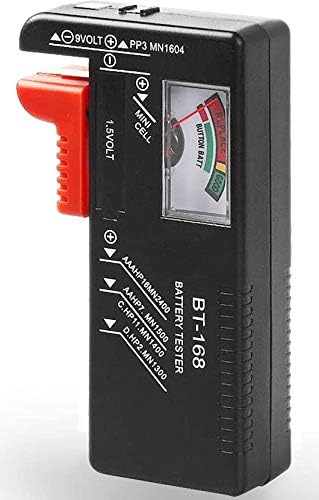 Battery Tester Checker, Universal Battery Tester Monitor for AA AAA C D 9V 1.5V Button Cell Batteries - Household Battery Life Level Testers Power Meter (Requires No Battery for Operation)