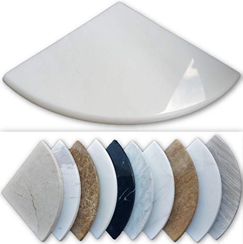 Premium Marble Corner Shelf - Shower Soap Dish - 8" Natural Stone Bathroom