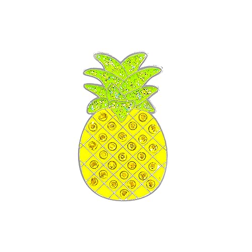NAVIKA Pineapple Golf Ball Marker with Crystals | Magnetic Hat Clip Included | Fruit Themed Golfing Accessory | Bling Gift for Women Golfers