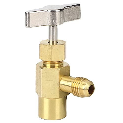 Válvula abridora de botellas de refrigerante R134A con rosca hembra 1/2 ACME, herramienta premium para aire acondicionado y mantenimiento HVAC miniatura 3