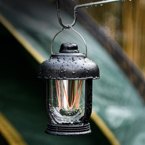 Lanterna Luminária Lampião LED Recarregável Portátil Estilo Retro Lamparina Recarregável Camping Bas