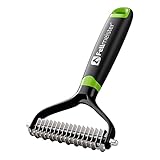 Fellmeister® Unterfellbürste für Hunde & Katzen mit MITTEL- bis LANGHAAR | Tierhaarbürste gegen Knoten & Verfilzungen | Fellharken & Entfilzungsmesser - Trimmstriegel für die Fellpflege (9,5cm) Breite