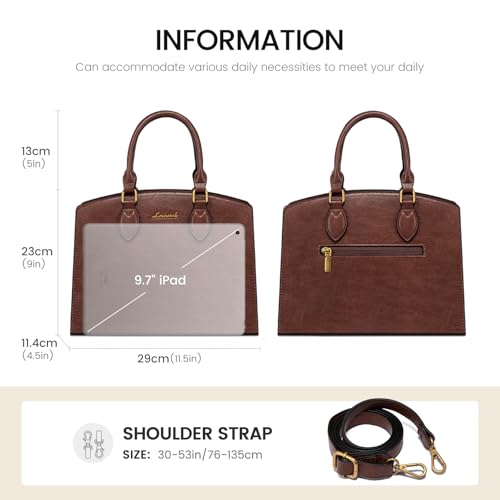 Bolso vintage tote para mujer de cuero PU miniatura 4