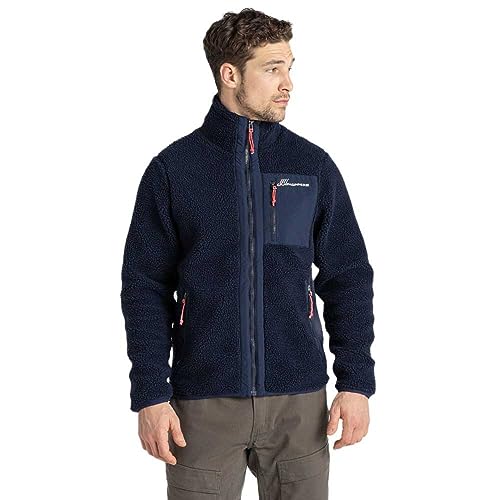 Craghoppers mens Eccles Borg Zip Fleece Jacket, blue navy, Large