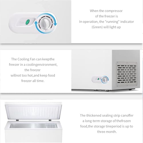 Image of Electactic 10 Cu.Ft Chest Freezer, 7-Grade Temperature, Small Deep Freezer with Removable Basket Free Standing Top open Door Perfect for Home Dorm, Office, Kitchen (White)