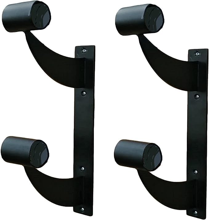 Athletic Bar Double Ballet Brackets (Pair) Fixed Height Wall Mount Ballet Barre 2 Piece Brackets Set Included for 1.5