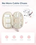 BAGSMART Organisateur de cordons de voyage Électronique Organisateur Case de voyage, matelassée Cable Organizer Sac Essentiels de Voyage pour les femmes, Petite Tech Organisateur Cas de voyage pour chargeur, câble, téléphone, Flash Drive Rose