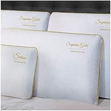 SAMPUR Supreme Gold Pillow 40 x 70 | Memory Foam | Embroidered Finish | Helps Fight Snoring | Perfect Neck Support