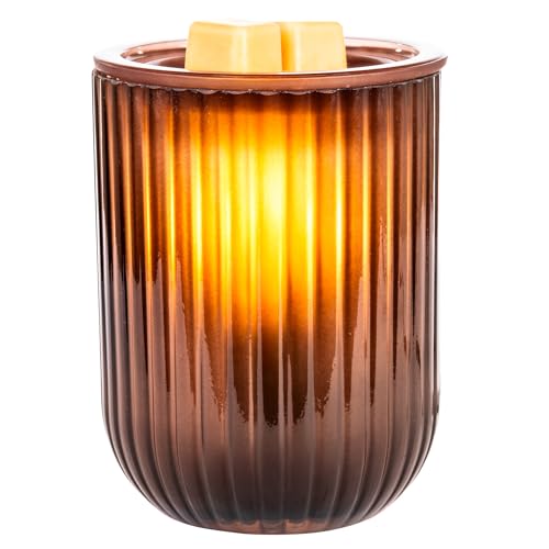 ScentSationals Bryn Amber Glass Decorative Wax Warmer for Scented Wax Melts