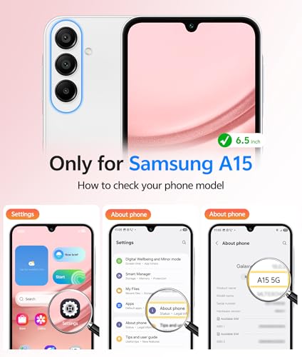 Image of FNTCASE for Galaxy A15 5G Phone Case: [Compatible with Magsafe] [Screen Protector] Matte Translucent Military-Grade Protection for Samsung A15 Cover - Light Pink