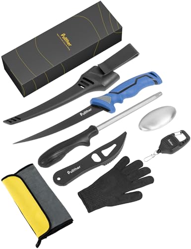 pullther fishing 7PC Fishing Tool Kit, 7-Inch Fillet Knife, Fish