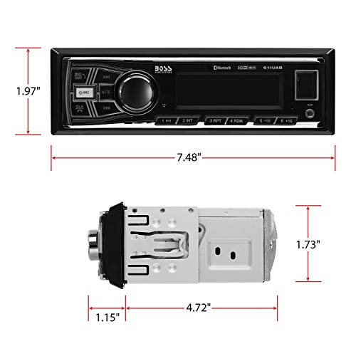 Boss Audio Systems 611Uab Multimedia Car Stereo - Single Din, Bluetooth Audio And Hands-Free Calling, Built-In Microphone, Mp3 Player, No Cd/Dvd Player, Usb Port, Aux Input, Am/Fm Radio Receiver #TOP4