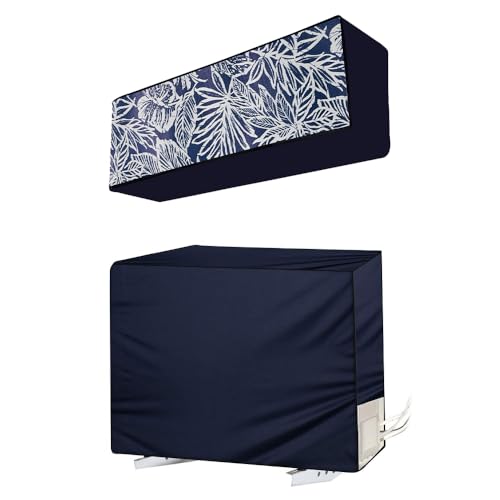 Image of Split AC Cover for 1.5 Ton Indoor & Outdoor Unit | Waterproof & Dustproof Protection | UV Resistant | Durable PVC Material | Weatherproof Outdoor Cover | Easy Installation