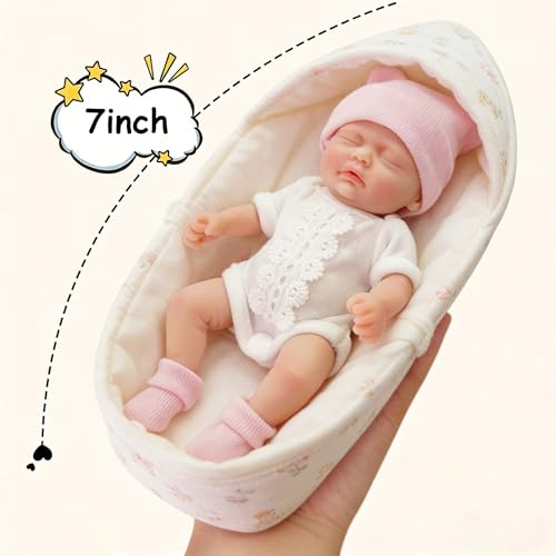 Muñeca Reborn Babe Mini 7 Pulgadas Silicona Realista miniatura 2