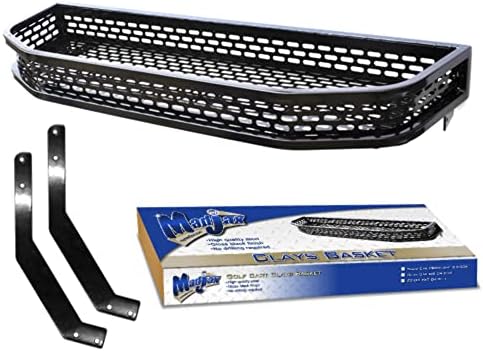 MADJAX Club Car Precedent Golf Cart Clays/Utility Basket | Black Steel | Compatible with 2004-Up Models