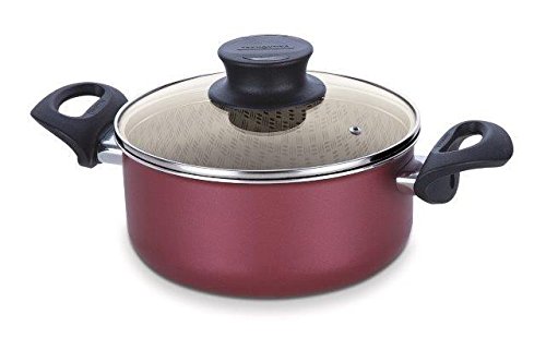 Tramontina Caçarola de Alumínio com Revestimento Interno Antiaderente, 24cm P, Vermelho