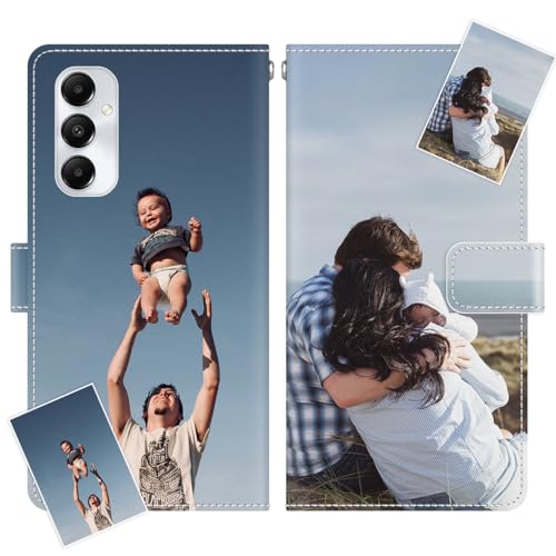 JGOYGYI Cover Personalizzata a Portafoglio in Pelle Compatibile con Samsung Galaxy A05s,Custodia Personalizzate con Foto Immagine Testo/nome Crea Le Tue case+cordino