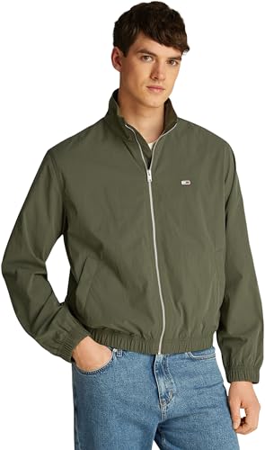 Tommy Jeans Herren Windbreaker Jacke Essential Stehkragen, Grün (Fatigue Green), XXL