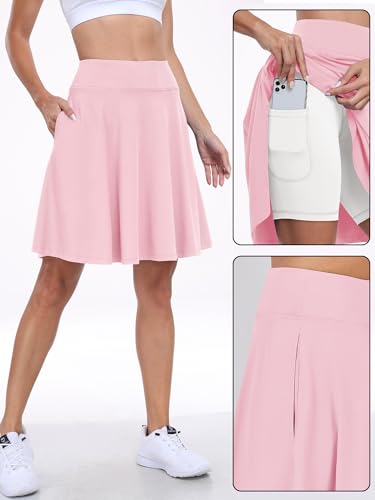 Image of ANRABESS Knee Length Skorts Skirts for Women 2026 Summer High Waisted Golf Tennis Skirt Casual Travel Built-in Shorts Clothes