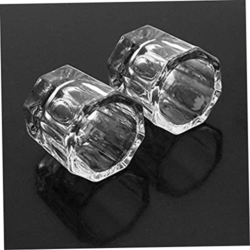 2 piezas vasitos acrílicos para uñas de vidrio cristal miniatura 3