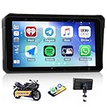 GOHHDL Schermo GPS CarPlay per moto con CarPlay wireless Android Auto, navigatore per moto impermeabile IP68 da 6 pollici con Bluetooth Mirror Link Siri EQ + TPMS