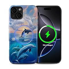 Sunset Dolphin Ocean-Glossy