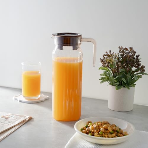 Image of Nayasa Electra Jug 1200 ML | BPA Free Plastic Water Jug with Lid | Leak Proof | Easy Pour | Stylish Design | Brown