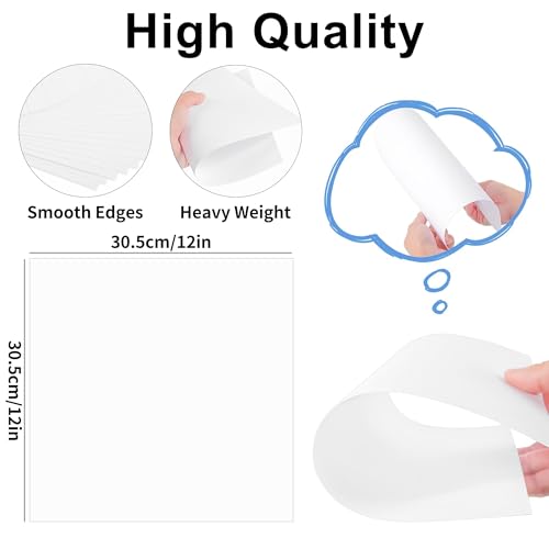 30 Blatt weißer Karton – 12 x 12 Zoll, schweres 230 g/85 lb-Umschlagkartonpapier, perfekt für Scrapbooking, Basteln, Visitenkarten, UAP05WH030